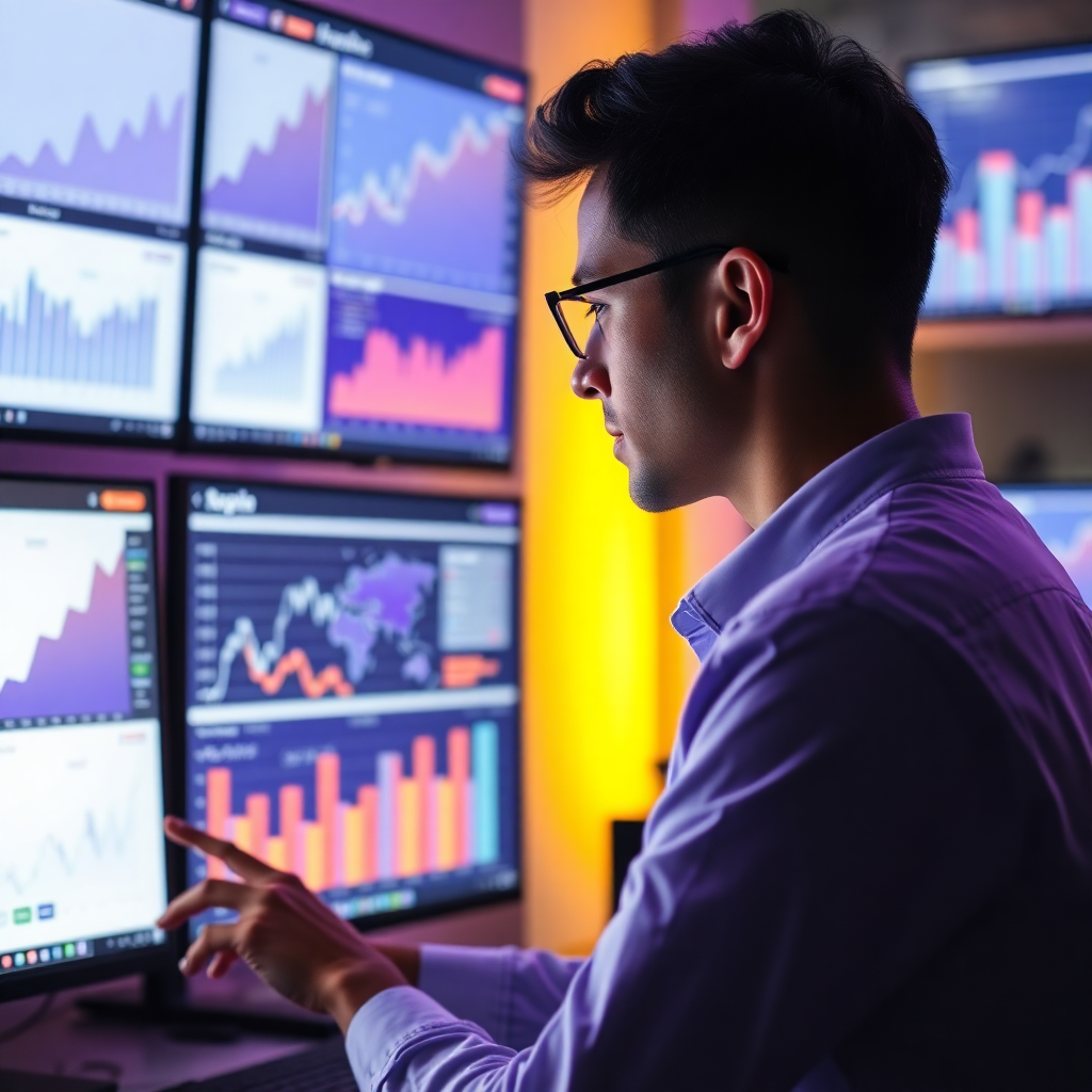 digital marketing professional analyzing data