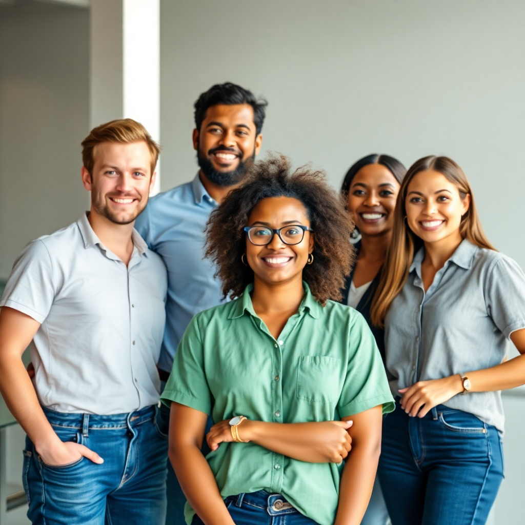 professional founders team photo, diverse tech entrepreneurs