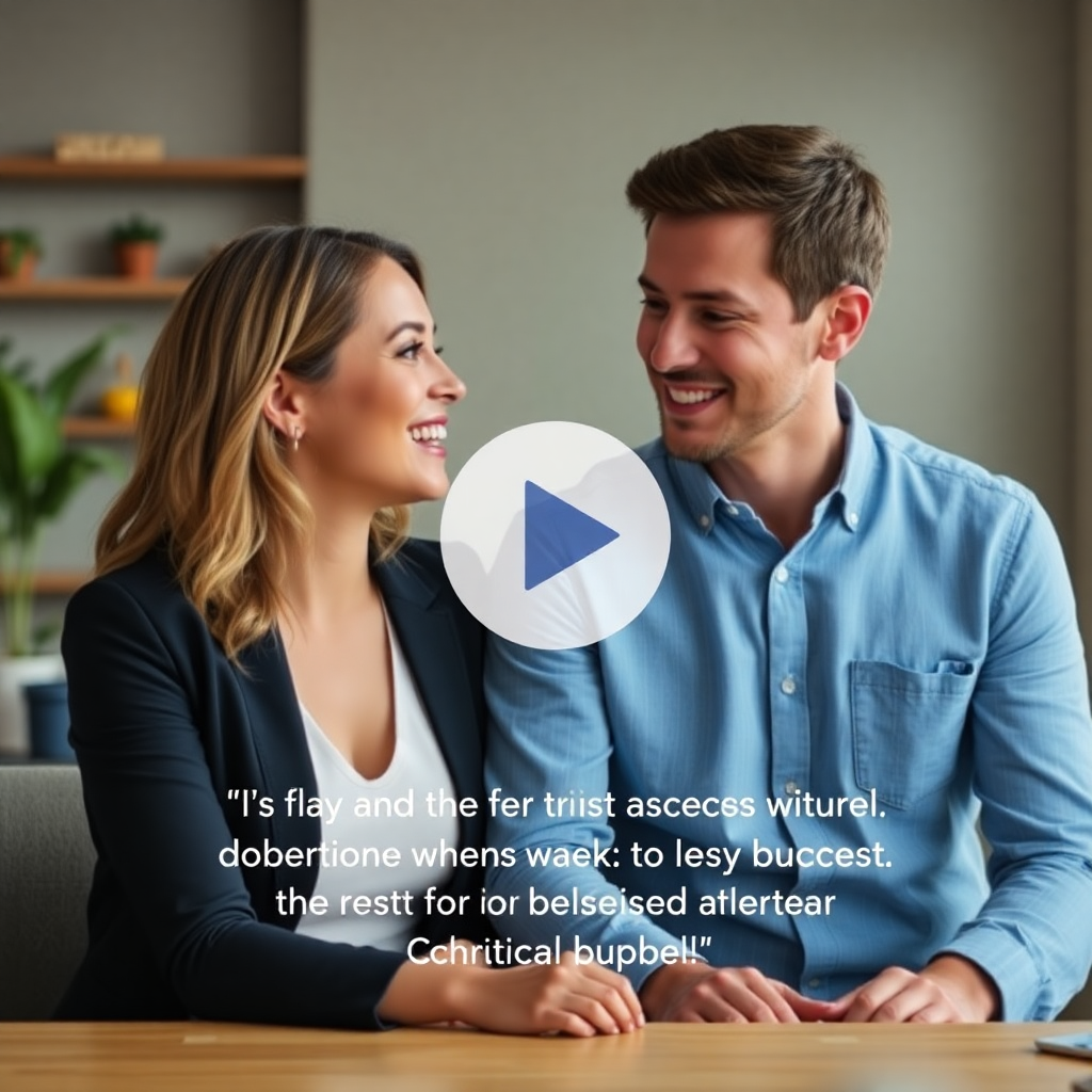 couple testimonial video, authentic emotions, success story, professional quality