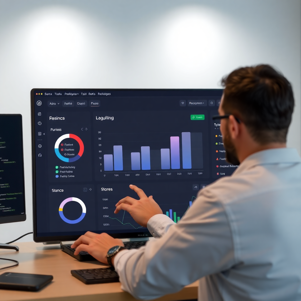 developer using productivity tools dashboard modern clean interface
