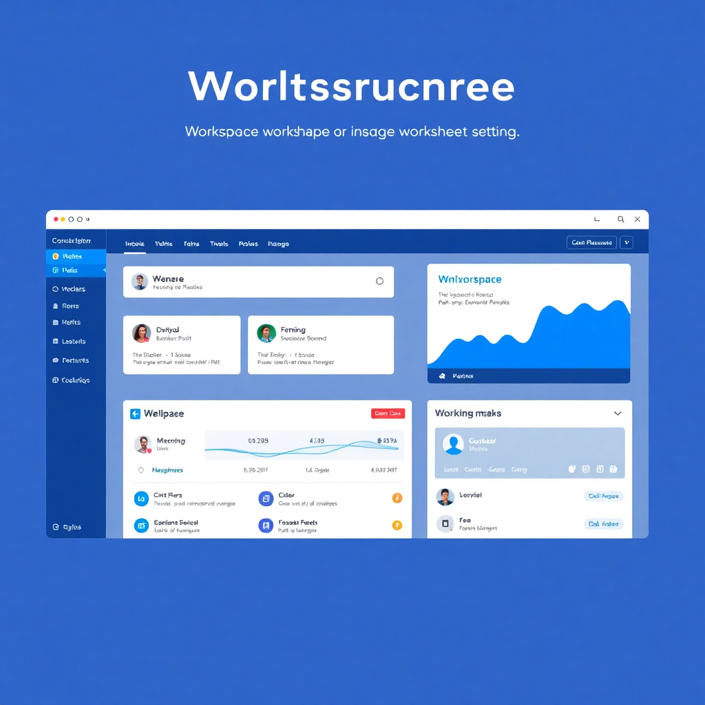 workspace creation interface, collaborative platform setup, modern dashboard design, blue color scheme