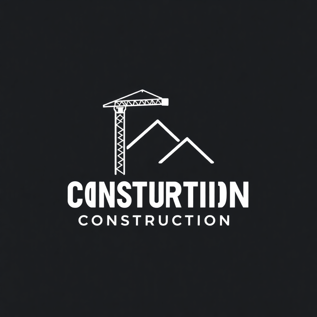 construction company logo design modern minimalist