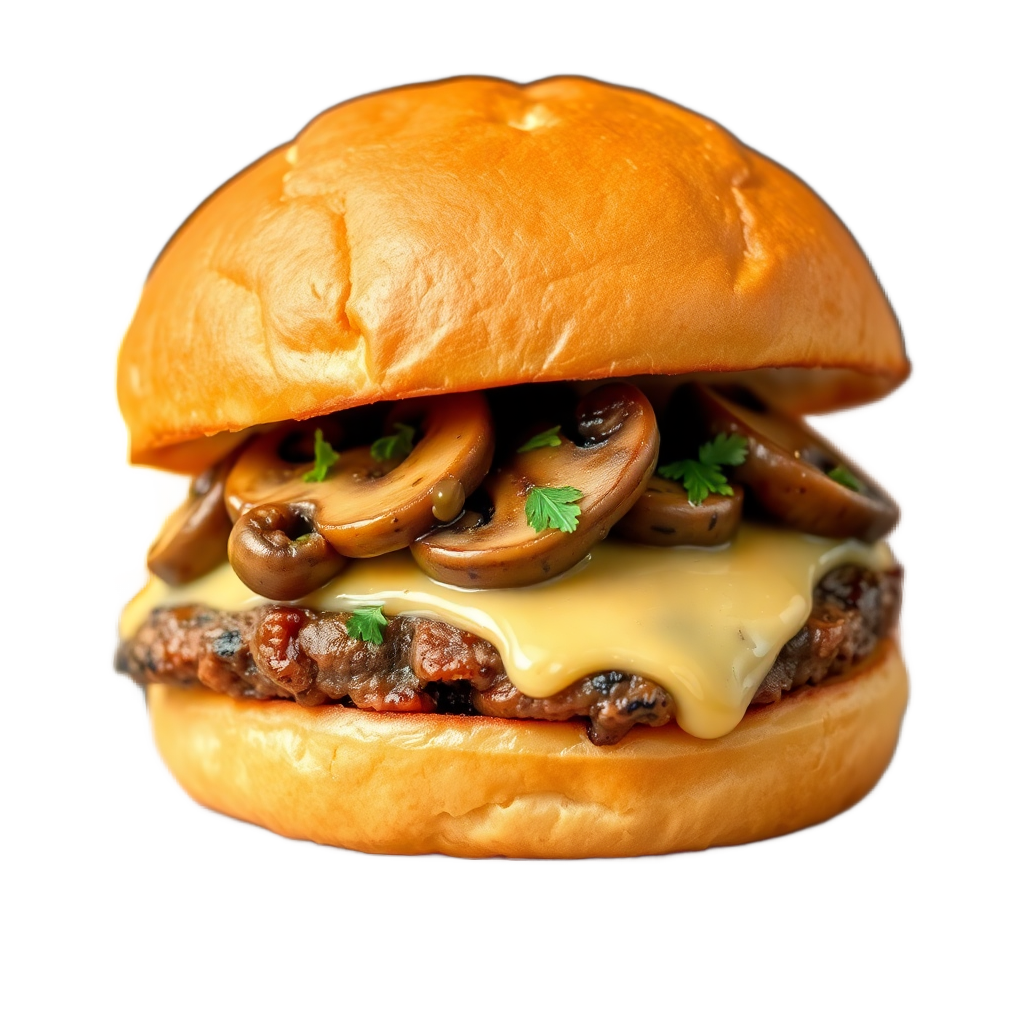 mushroom swiss burger