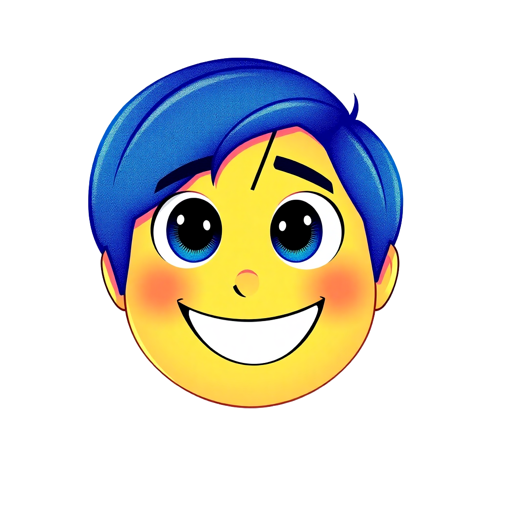 Inside Out Joy character head icon bright yellow happy face
