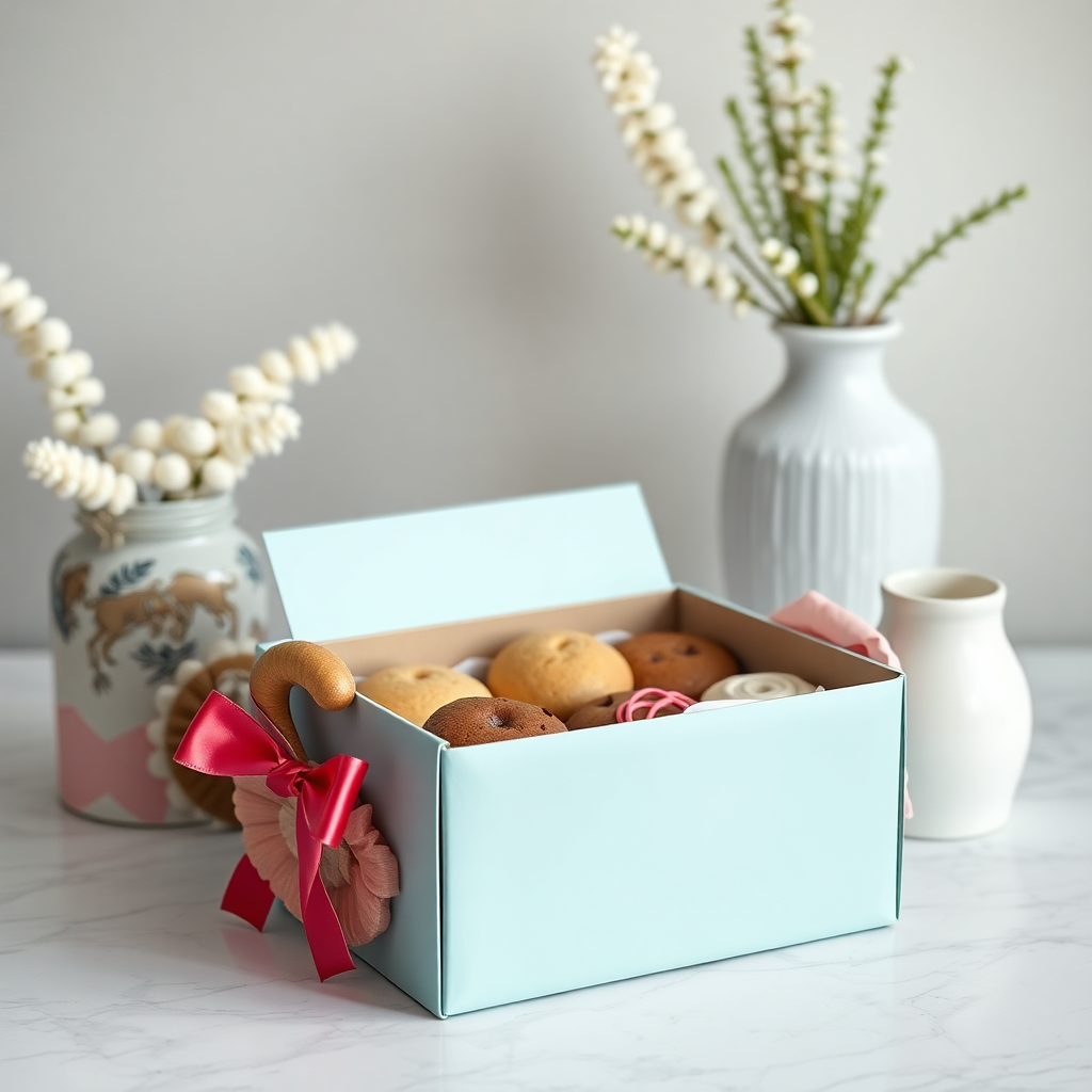 Aesthetics cookie box delivery shot