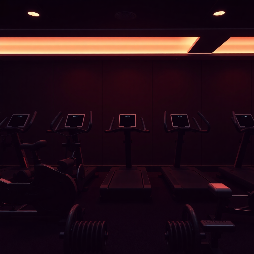 luxury gym equipment pattern dark modern fitness background