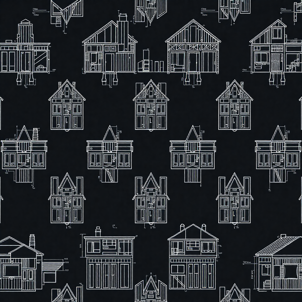 abstract architectural blueprints pattern dark background