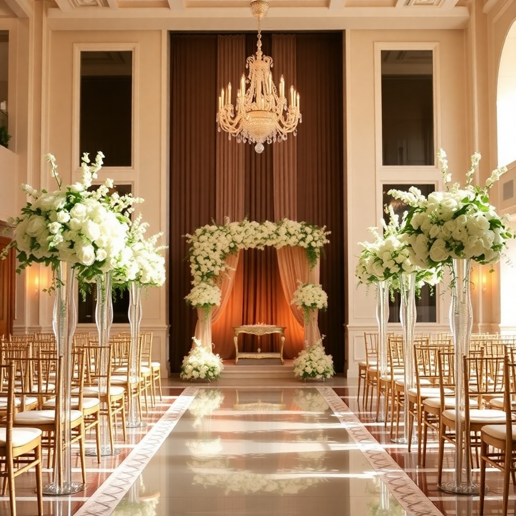 luxury wedding ceremony reception beautiful floral decor venue