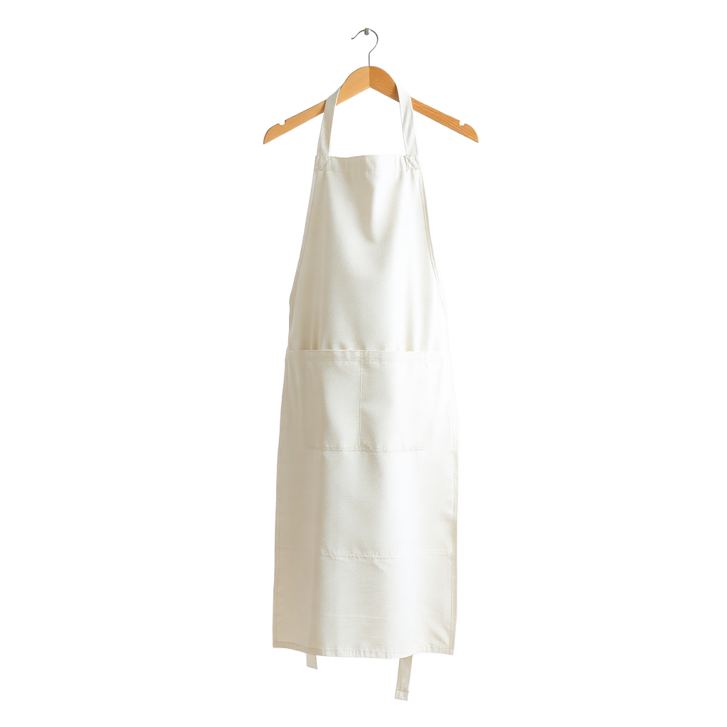 Aesthetic linen apron on neutral background