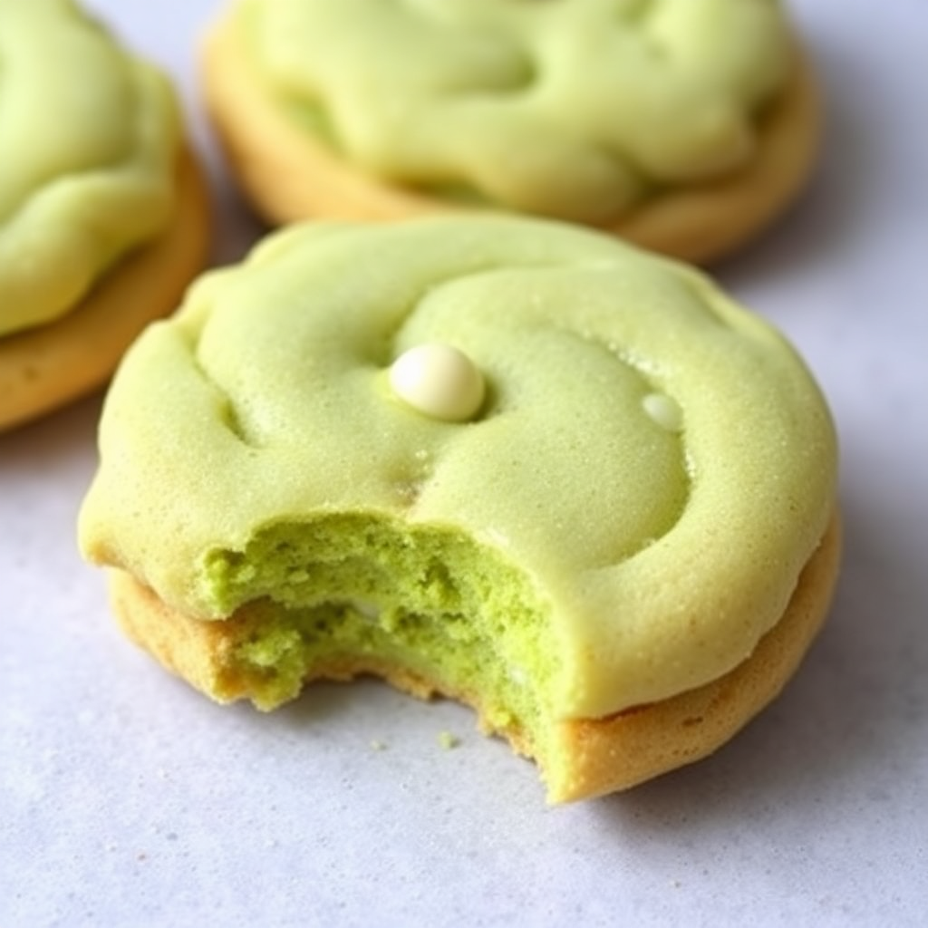 matcha white chocolate cookie green