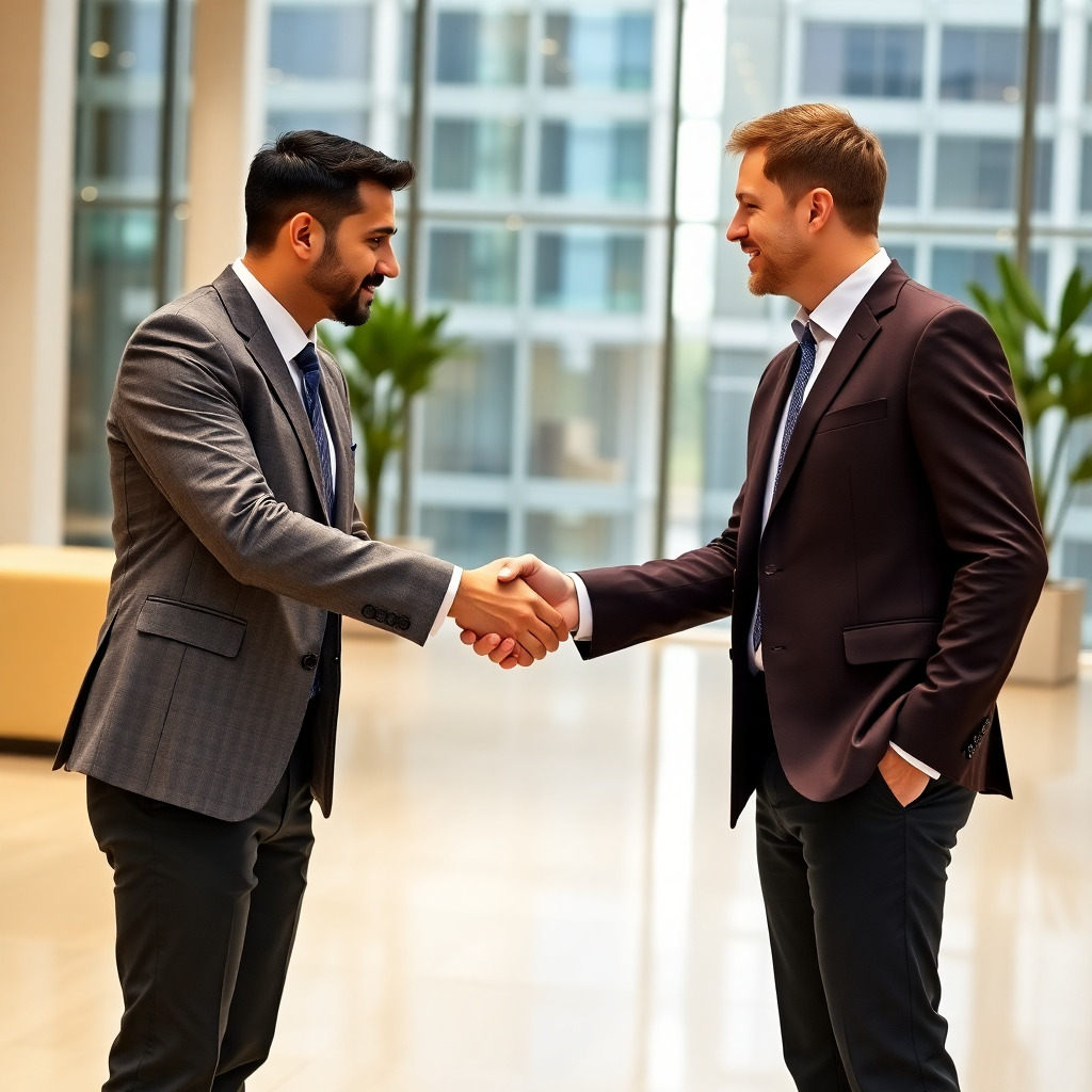 business handshake corporate meeting investment deal professional setting