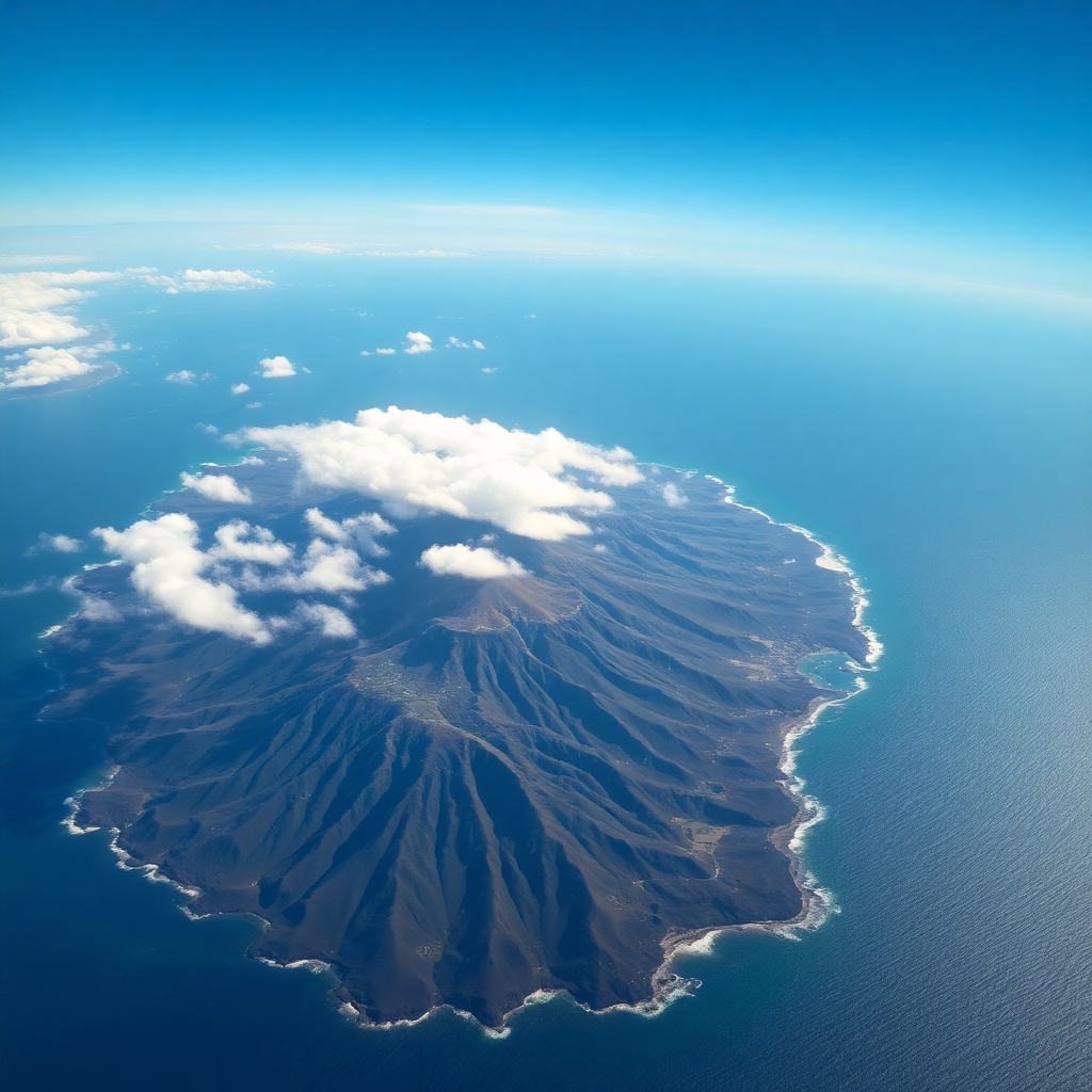 aerial view of La Réunion