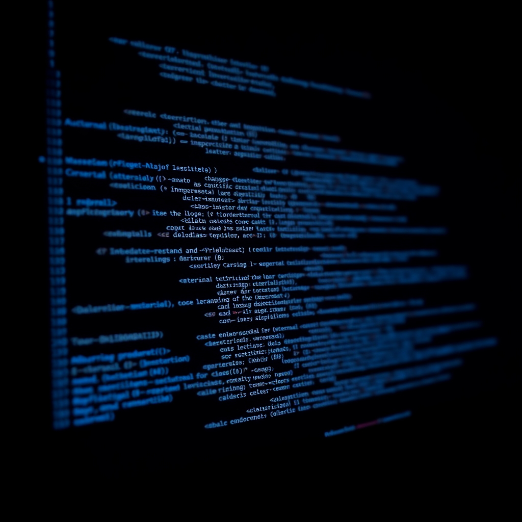 custom algorithm development, code visualization, professional, clean, blue accent