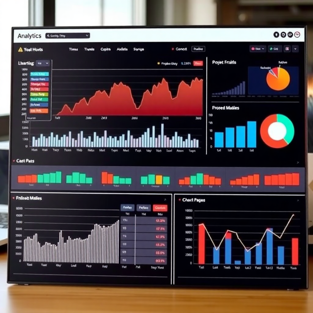 داشبورد تحلیل کسب‌وکار با نمودارها برای نمایش روندهای بازار