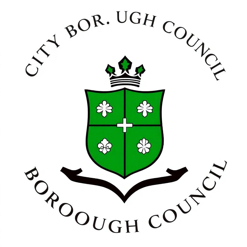 official crest for City Borough Council, formal, emblem style