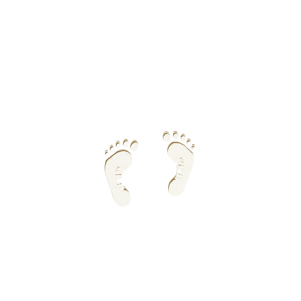 tiny baby footprints on cream paper, elegant style