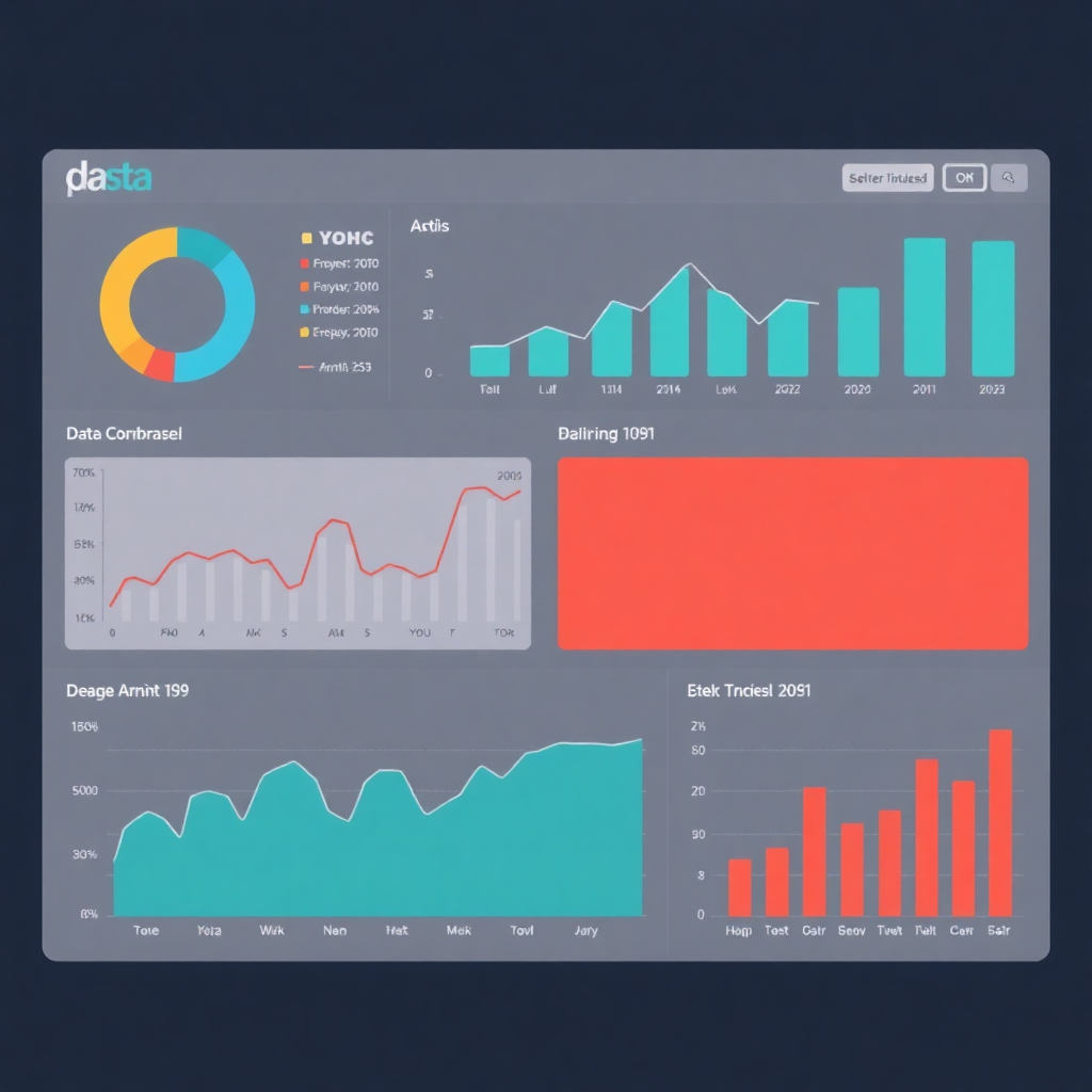 Data dashboard or financial oversight chart, professional, clean, subtle colors