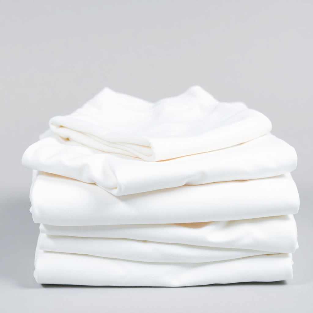 T-shirts blancs pliés