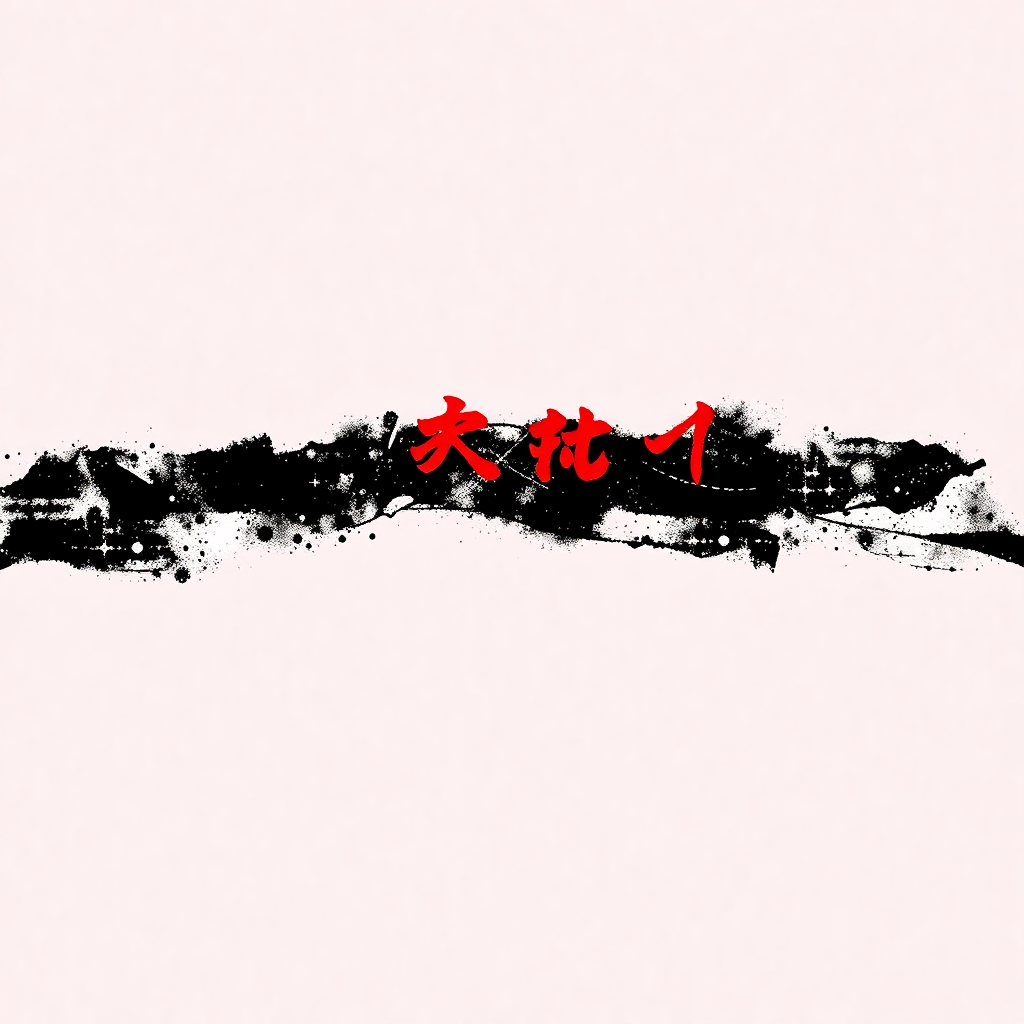 horizontal banner graphic design grunge texture red and black japanese aesthetic, text