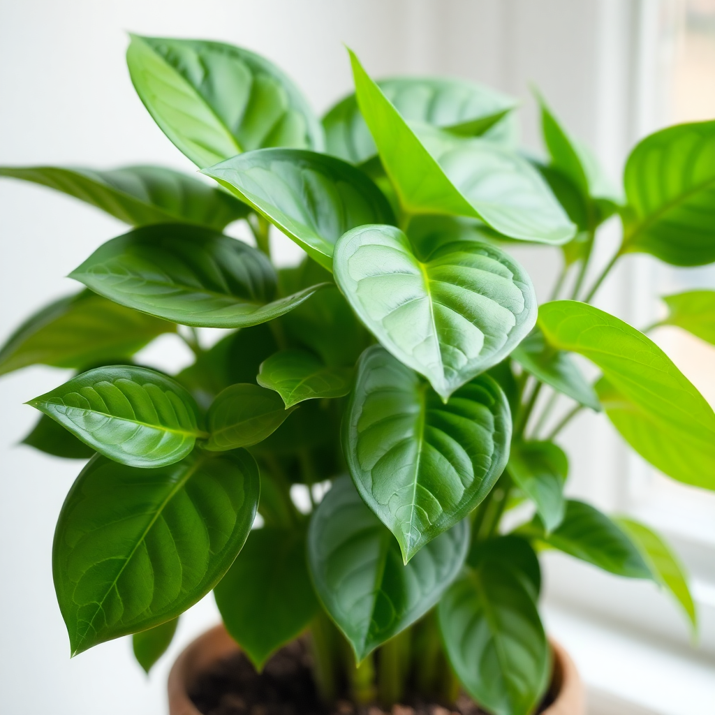 indoor potted plant green leaves home decor