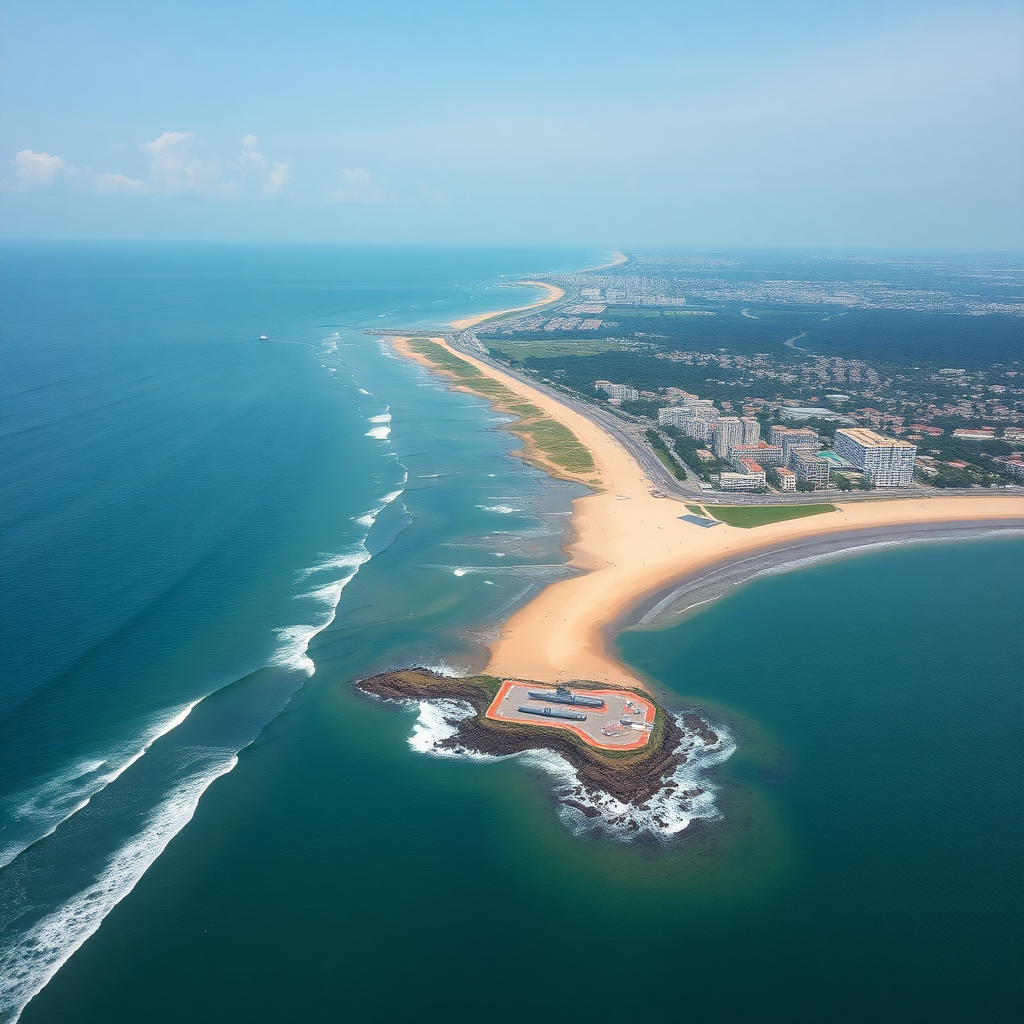 RK Beach Visakhapatnam aerial view