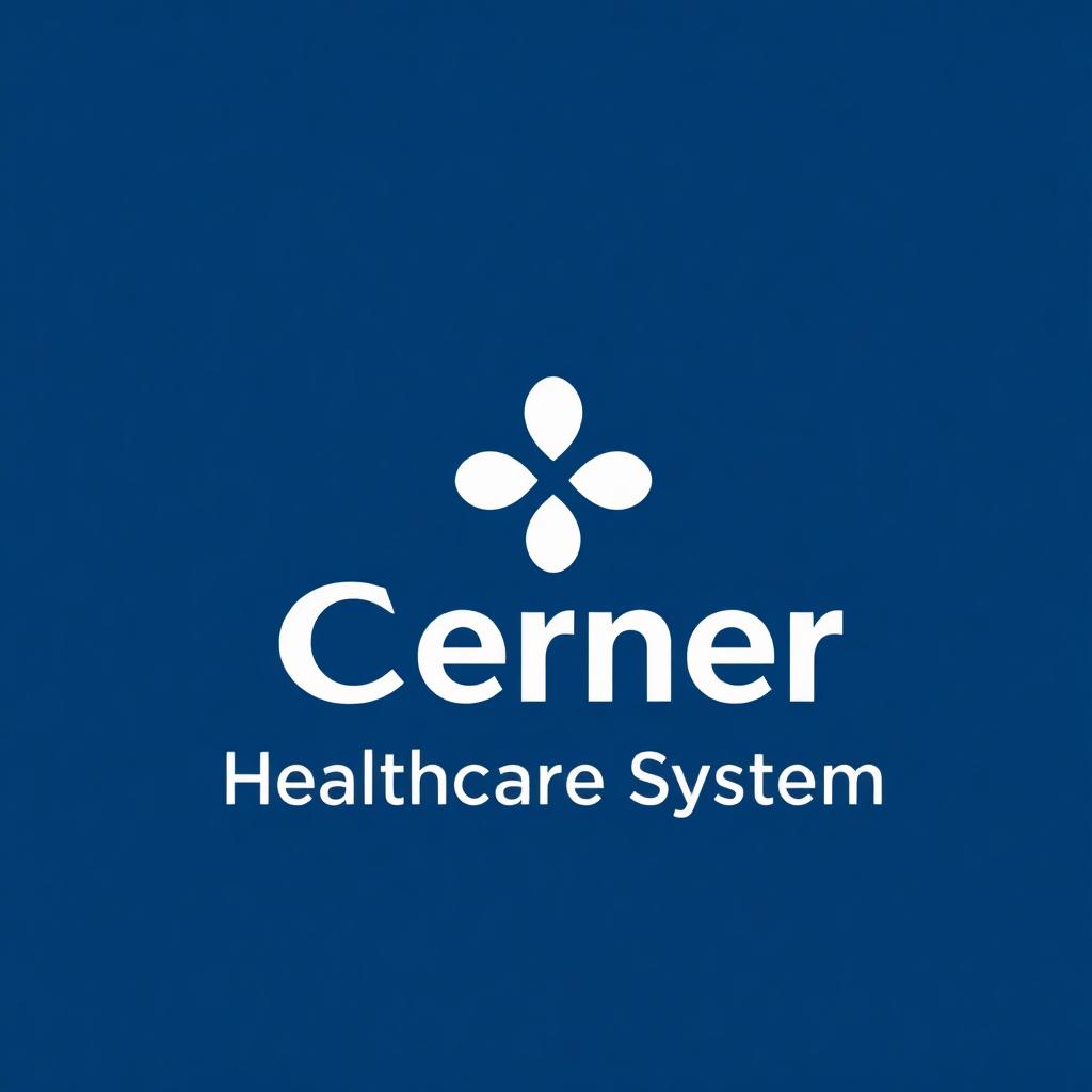 cerner healthcare system logo, professional medical software branding