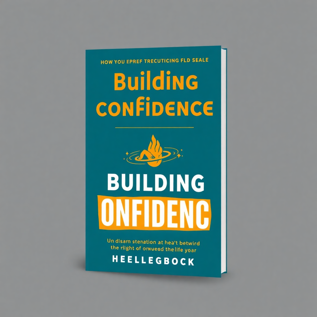 self-help book cover about building confidence, empowering design