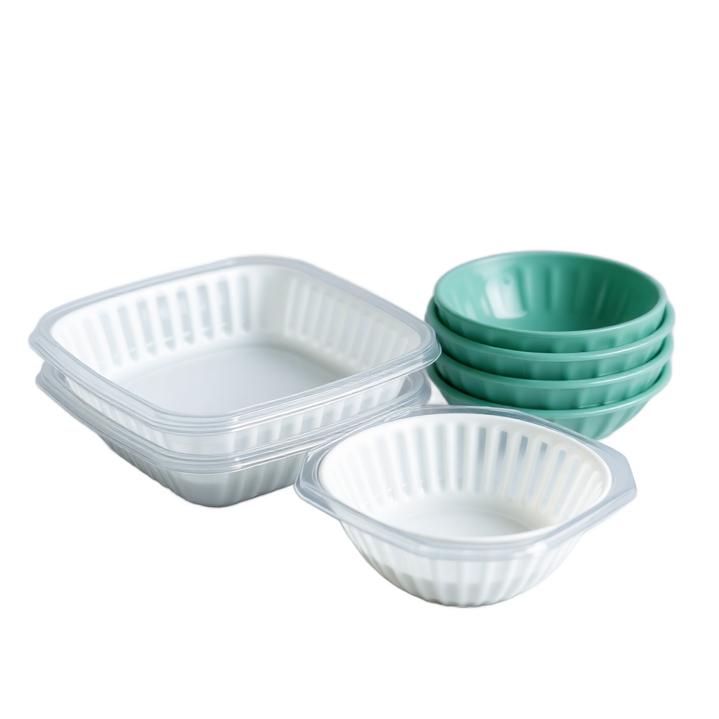 disposable serving trays and bowls, eco-friendly serveware, biodegradable serving dishes transparent background