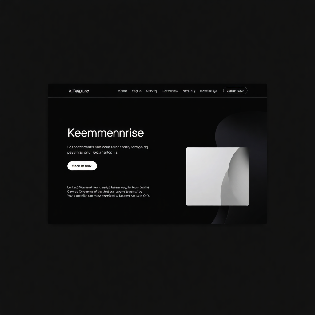 premium website mockup on dark background elegant minimal UI design presentation