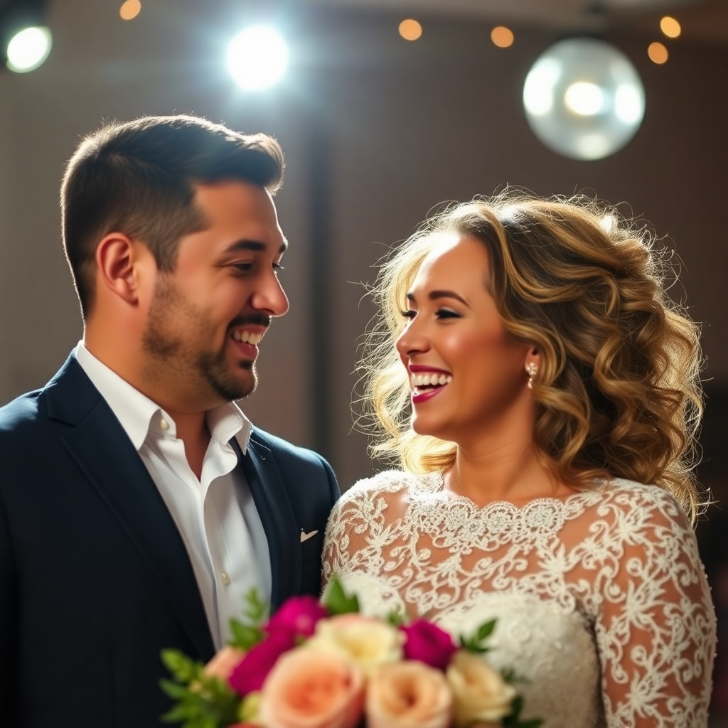 happy couple video testimonial, celebration of success, joyful expressions, professional lighting