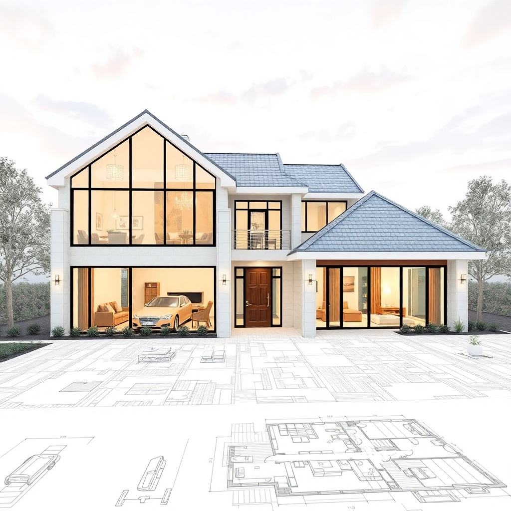 architectural blueprint plans luxury property development