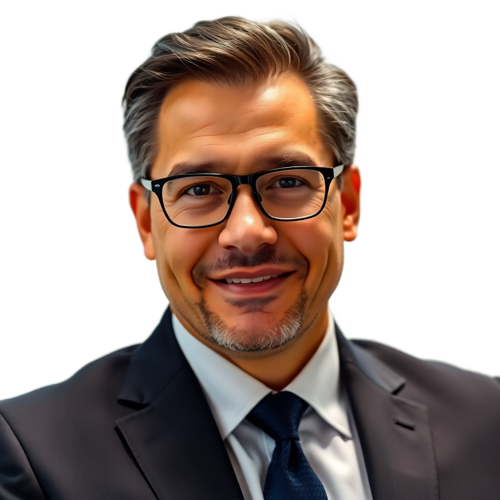 professional male CEO executive in suit, confident leadership portrait, clean corporate headshot, modern office background, sharp focus