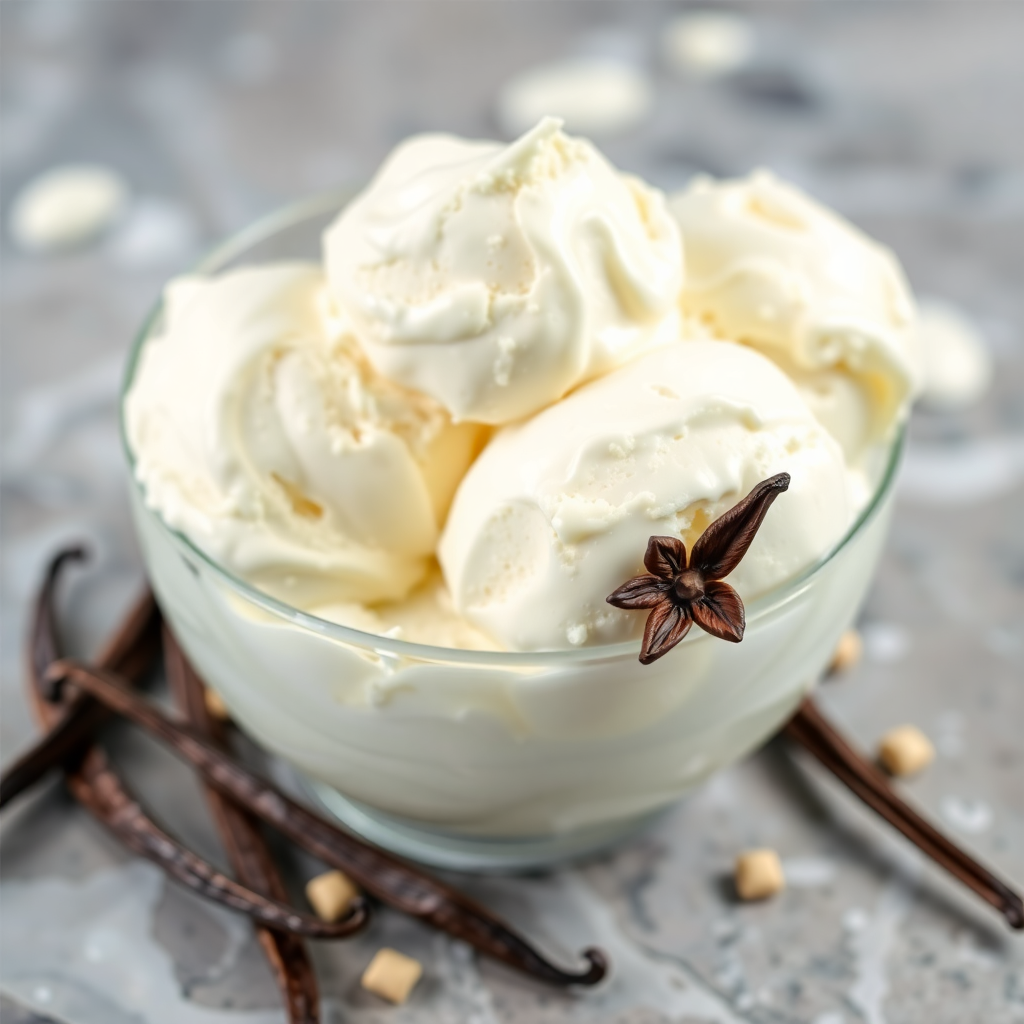 ice cream production fresh milk and vanilla beans