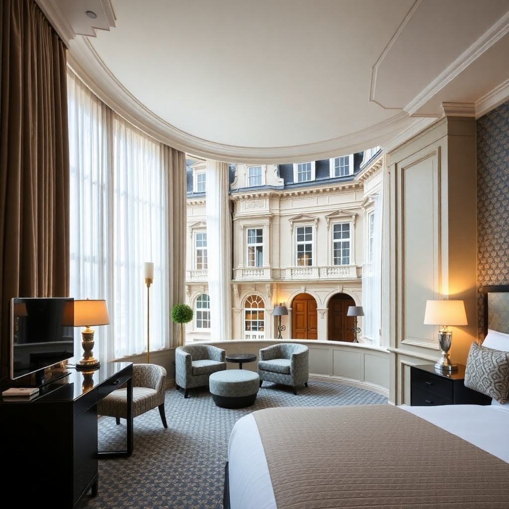 elegant hotel in London with historic architecture and modern luxury amenities