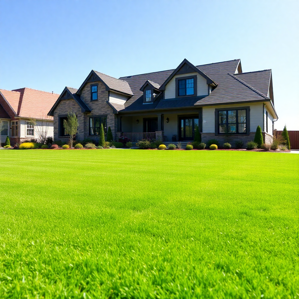 Well-maintained coastal property with trimmed yard and landscaping