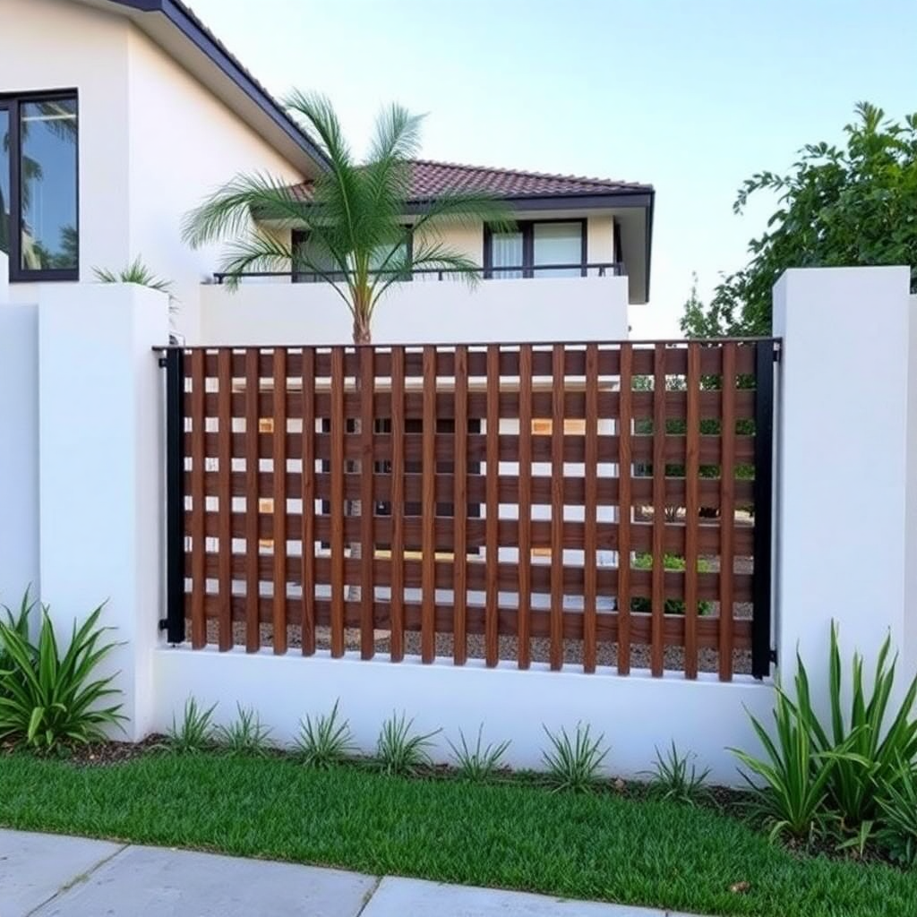 A modern design fence in Pacé, providing security and style