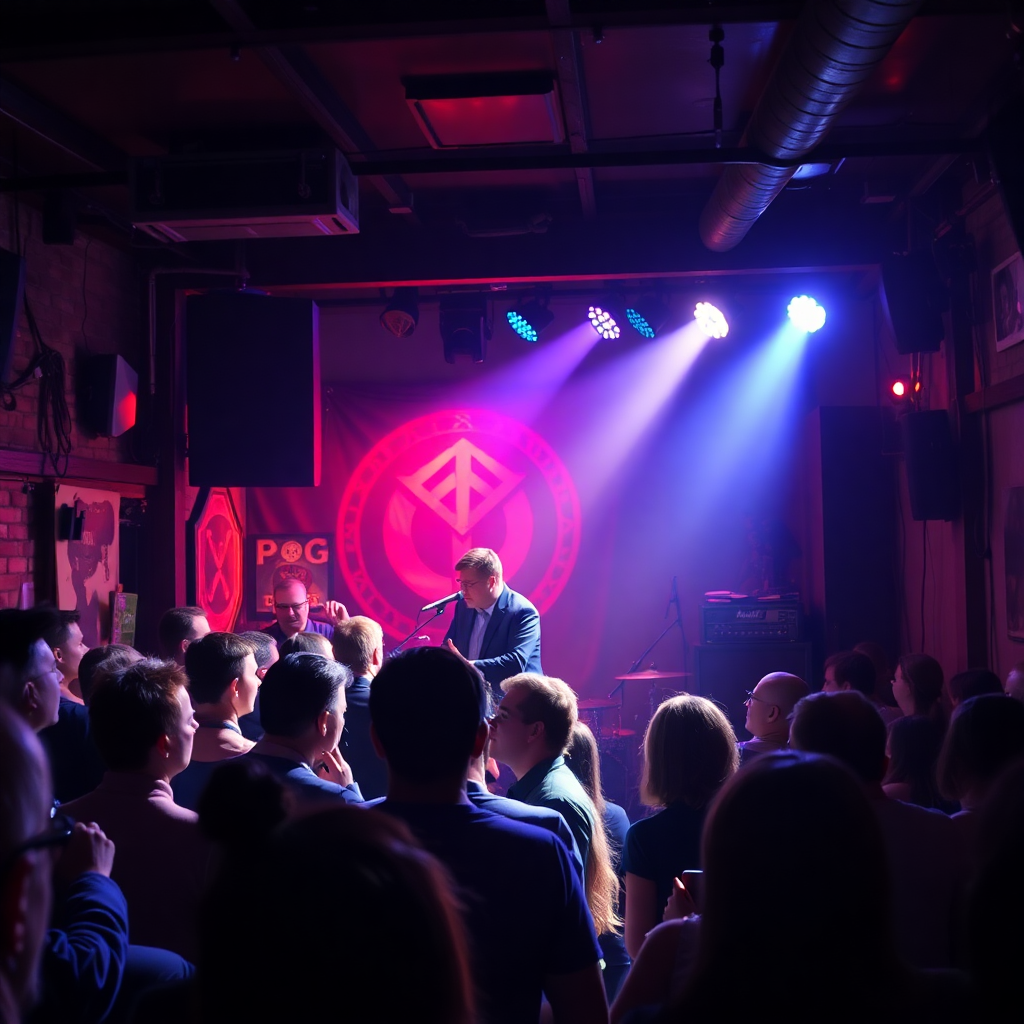 live band performing small venue crowd watching