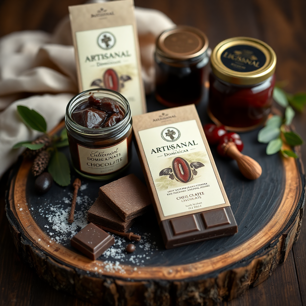 Artisanal Dominican chocolate and gourmet preserves.