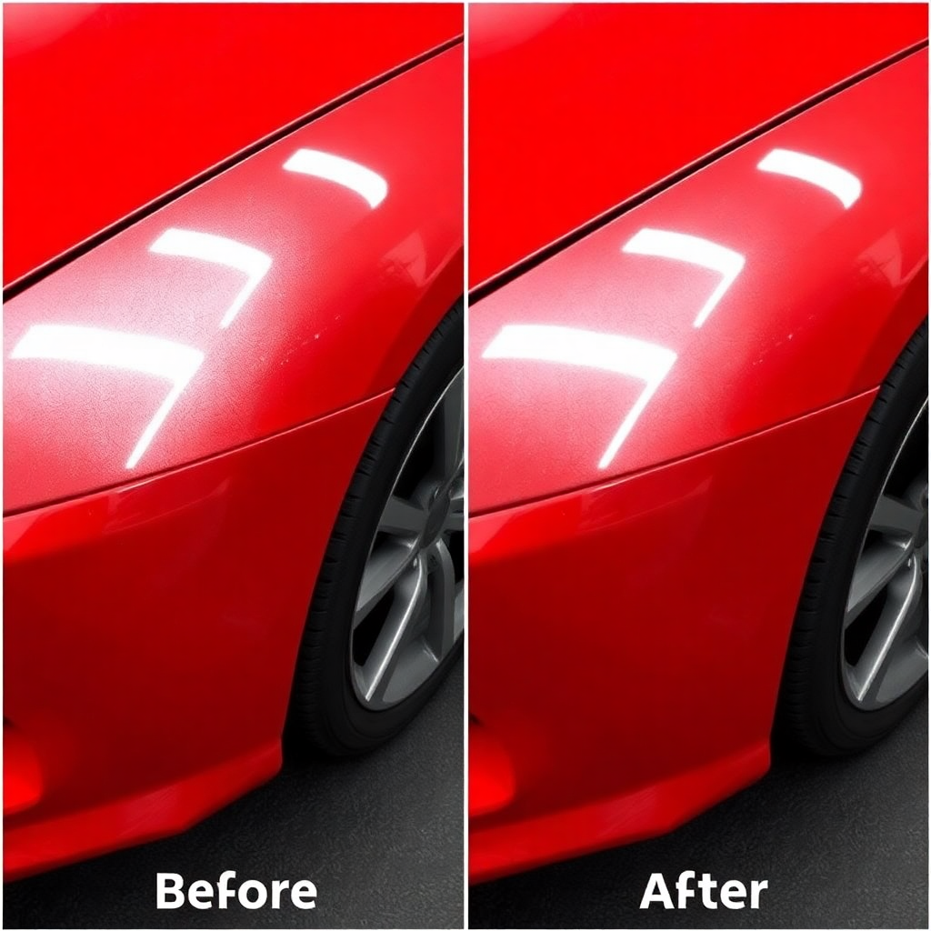 car paint correction before and after comparison