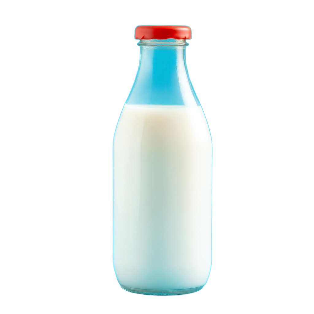 glass bottle of fresh cold milk
