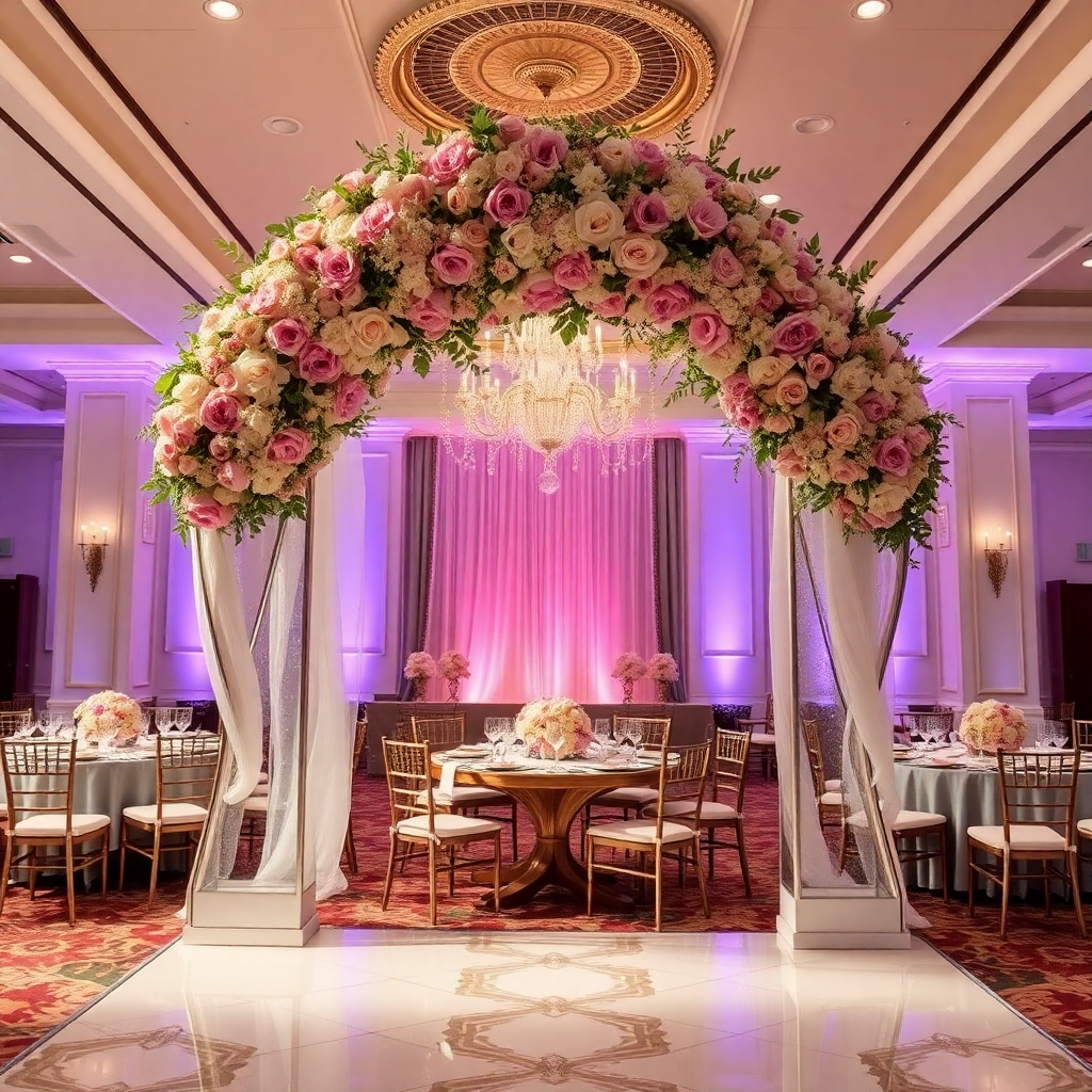 luxury floral wedding decoration ballroom