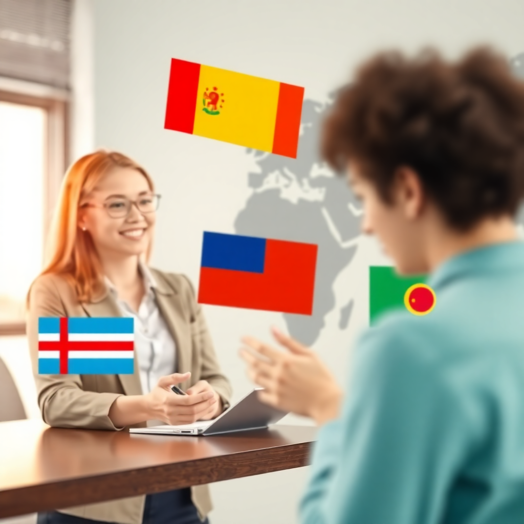 international business communication with multiple languages