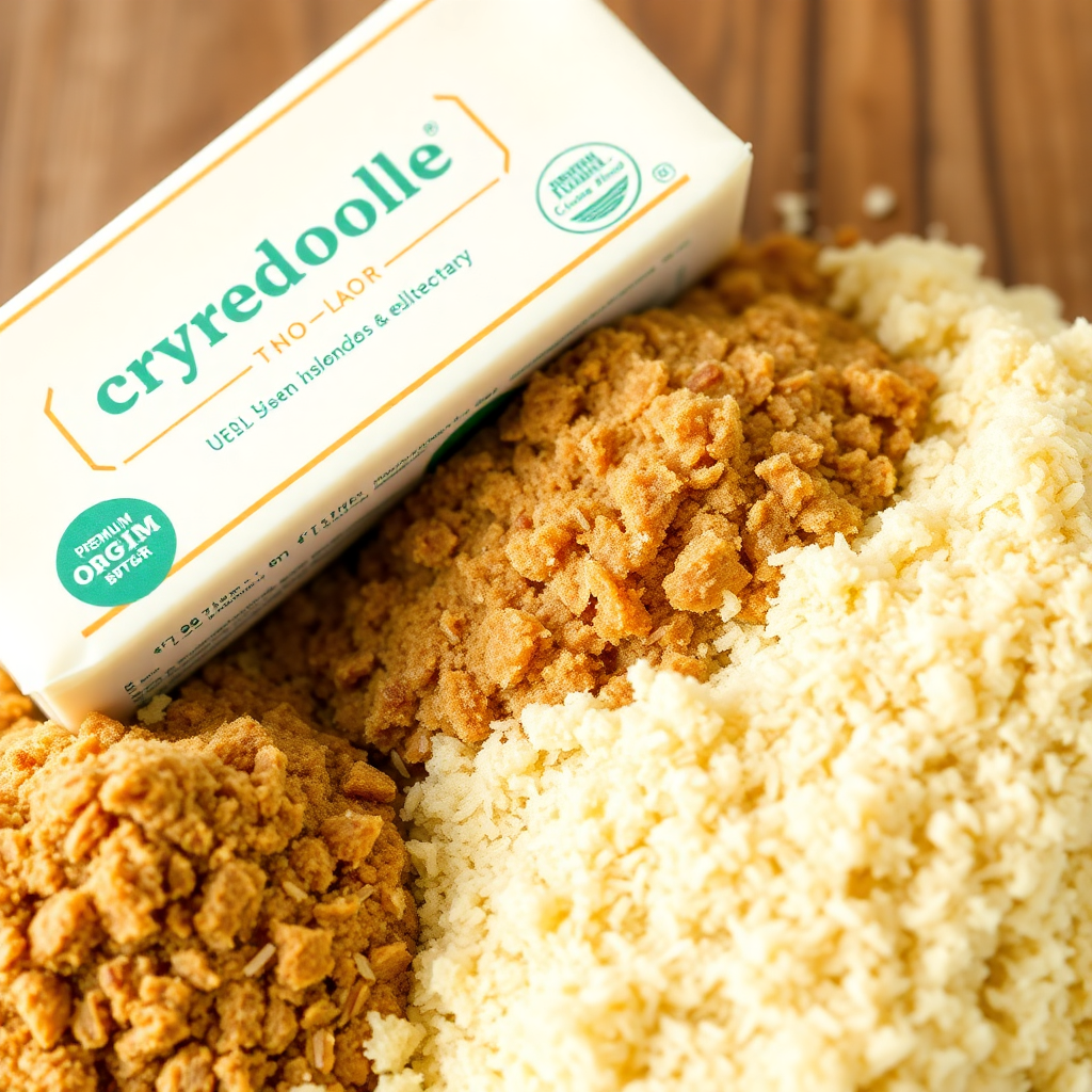 premium organic butter and brown sugar, baking ingredients close up