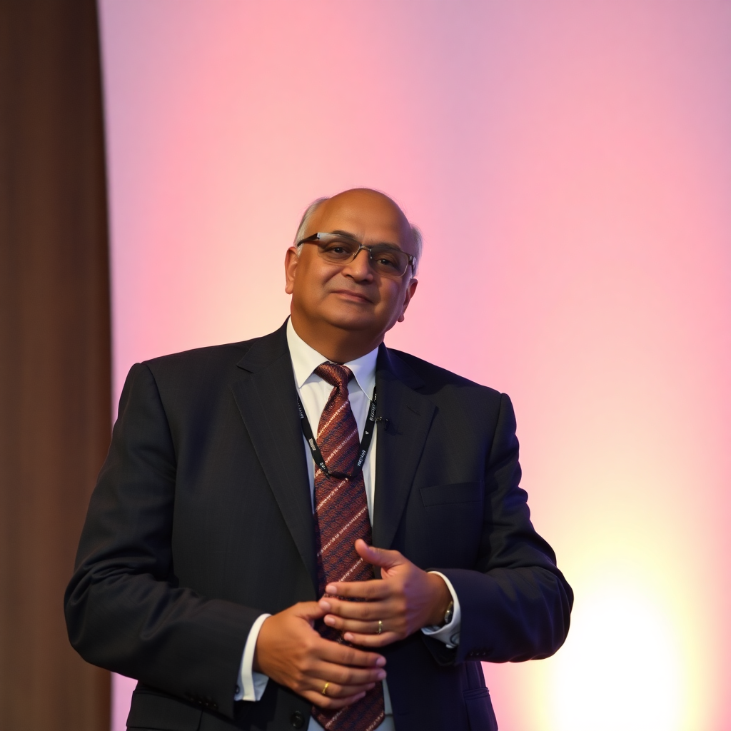 Indian business leader speaking at financial conference, investment banking summit, capital markets event