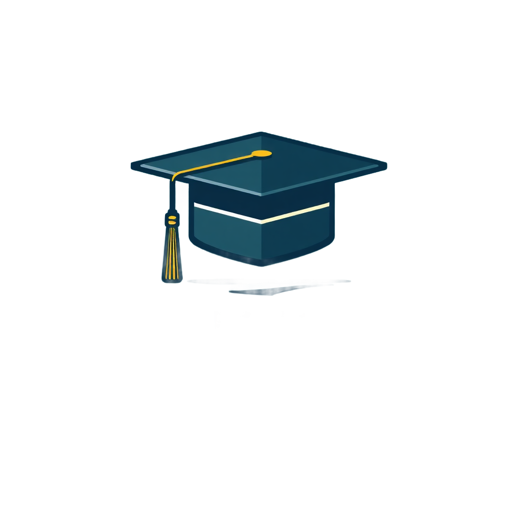 education company logo without background, graduation cap, modern design