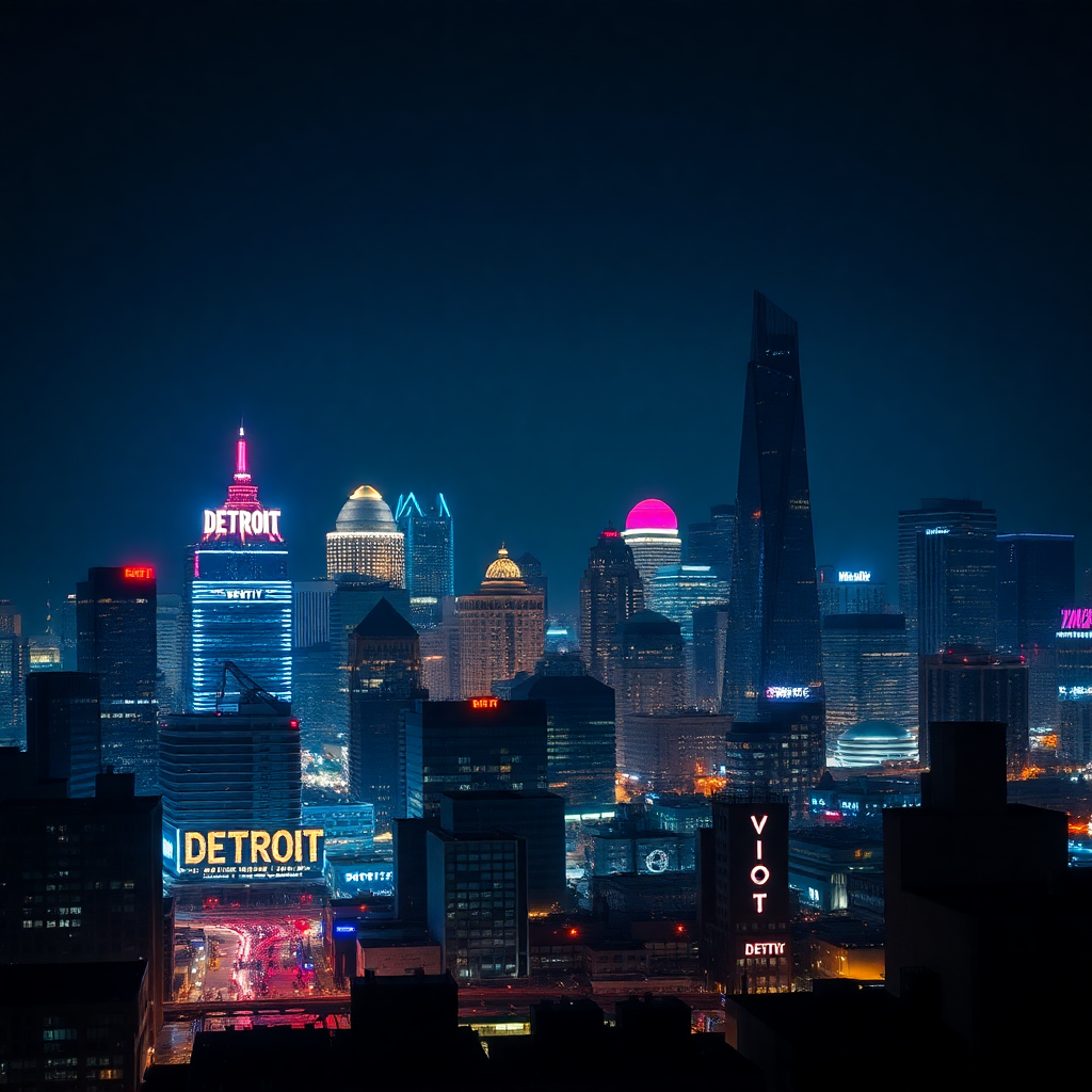 Detroit city skyline