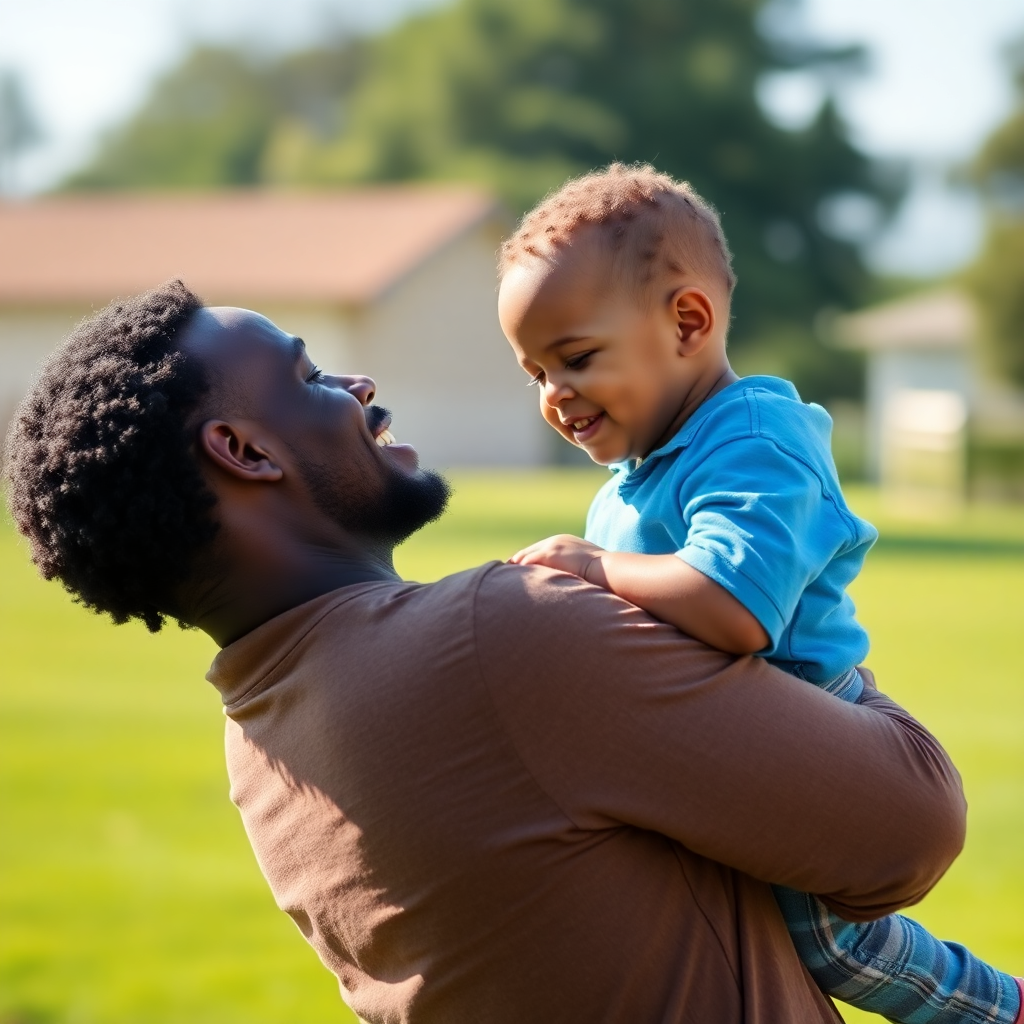 Father holding child