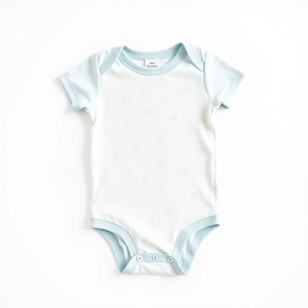 Cute baby onesie, minimalist product shot on white background