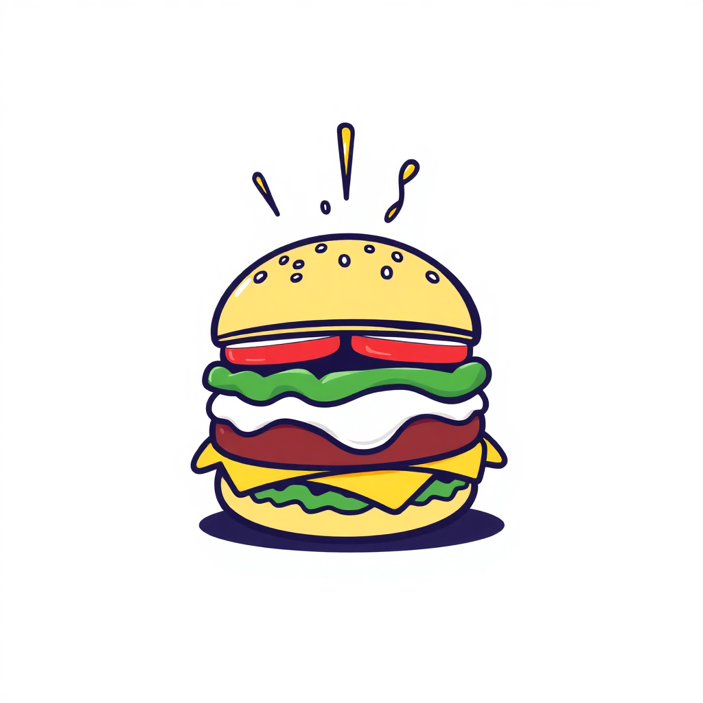 Double Smash burger icon illustration