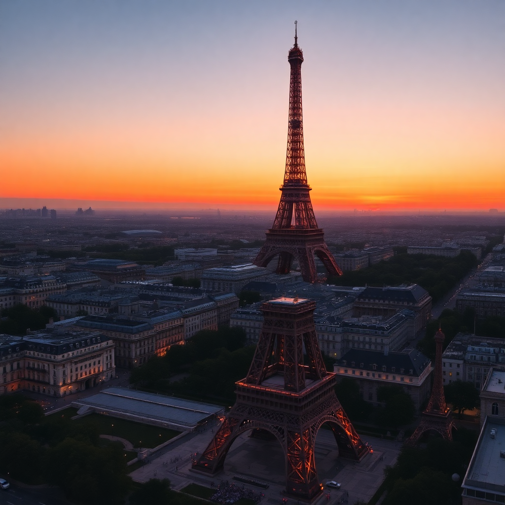 Eiffel Tower at golden hour